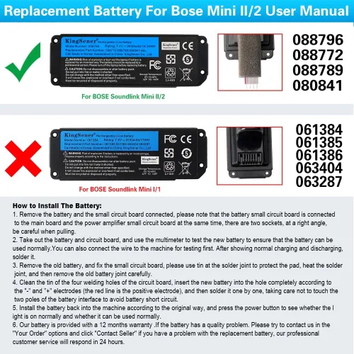 Vista 3 de 088796 Batería para Bose Soundlink Mini 2 sin placa PCB