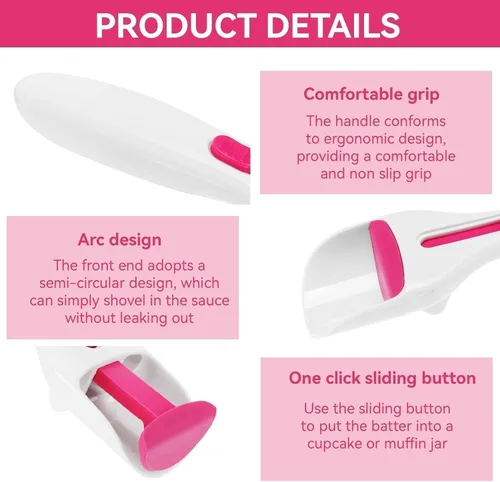 Vista 7 de 2 piezas de cucharas para pastelería y dispensadores de masa, espátulas para pasteles, cucharas para cupcakes, palas para pasteles, cucharas
