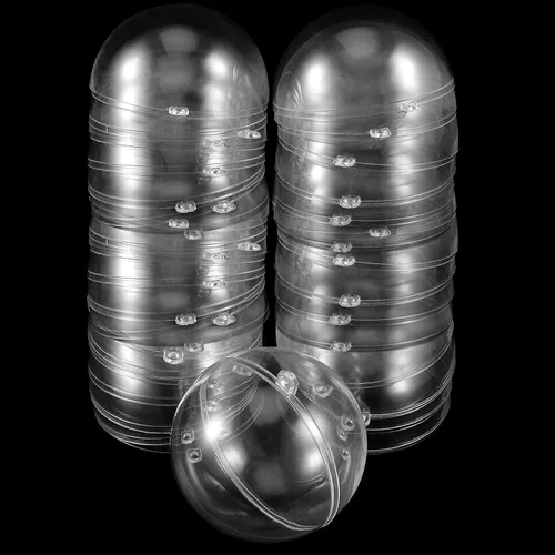 HAKZEON Paquete de 48 globos colgantes de 3.14 pulgadas, bola decorativa transparente de 3.150 in, bolas de plástico transparente rellenables para