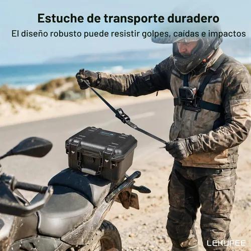 Vista 6 de Lekufee Funda rígida impermeable para DJI Osmo Action 6, Osmo Action 5 Pro/4/3, combo de aventura, combo estándar y más accesorios (solo funda)