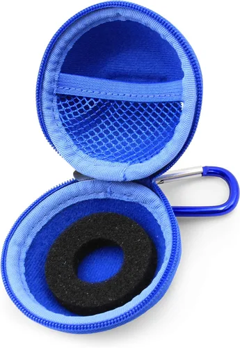Vista 9 de CASEMATIX Funda de viaje de juguete con clip azul compatible con Tamagotchi On Virtual Interactive Pet Game, Giga Pets AR y más mascotas digitales