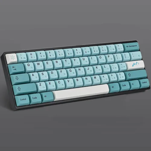 Vista 5 de WHYSP XDA Keycaps Japanese 60 Percent PBT for 60% Mechanical Gaming Keyboard Blue Keycaps for Cherry MX Switches (Blue Ice)