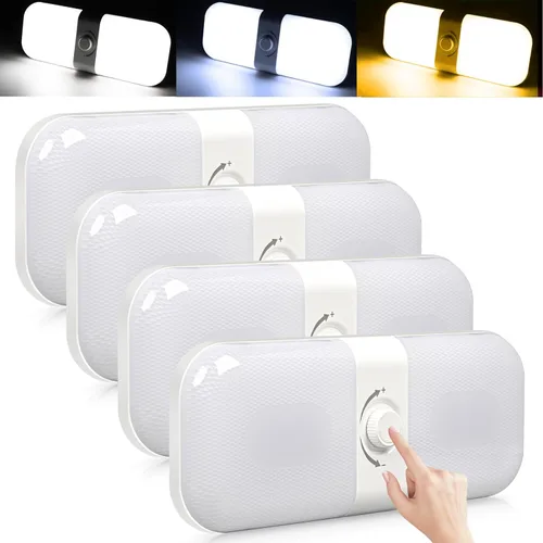 Vista 9 de CT CAPETRONIX Luces Interiores para RV 1700LM, Luces para Camper de 3 Colores TEM, Regulables 12v Voltios Luminaria de Luces LED, Luz de Cúpula