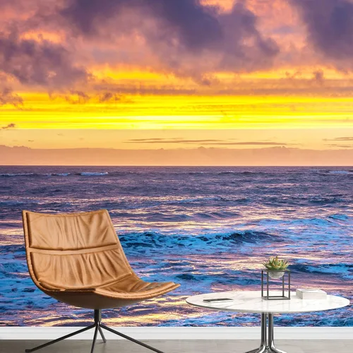 Vista 5 de SIGNFORD Mural de pared romántica playa extraíble, adhesivo de pared para dormitorio, sala de estar, 66 x 96 pulgadas