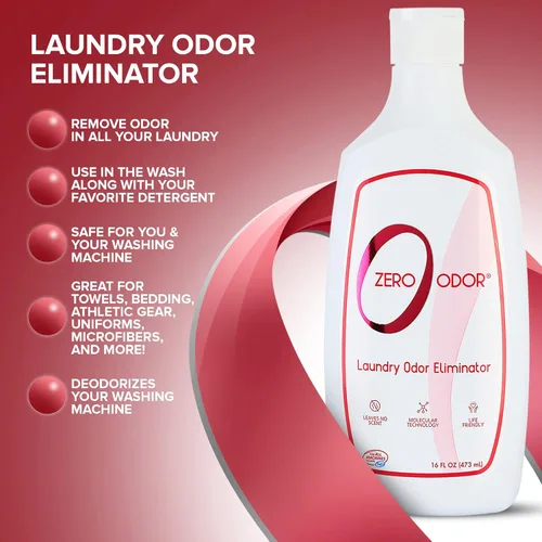Vista 5 de Zero Odor Eliminador de olores de lavandería – Elimina permanentemente el olor a ropa – Tecnología molecular patentada mejor para ropa, toallas