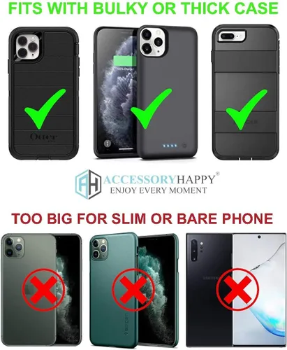 Vista 2 de Funda de lona de alta calidad para hombre con clip para la cadera con correa para cinturón, fuerte soporte para teléfono, funda de transporte