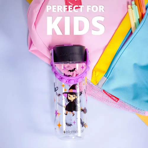 Vista 229 de Elemental Botellas de agua para niños – Botella de agua para niños Splash para la escuela con mango Pop-it – Botella de agua de plástico Tritan sin