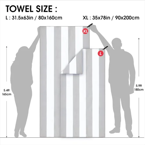 Vista 206 de 4Monster Toalla de playa de microfibra de secado rápido, toalla de viaje ligera súper absorbente para nadadores, toalla de camping sin arena