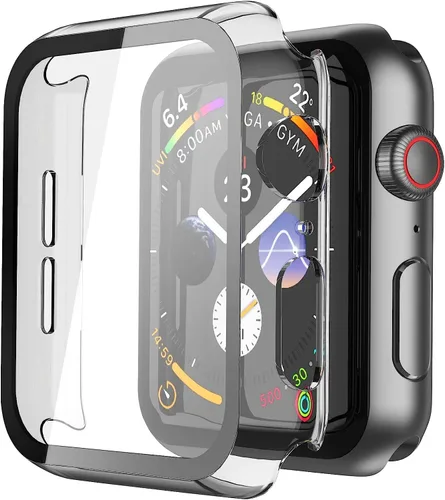 Vista 61 de Misxi - Juego de 2 fundas de policarbonato con protector de pantalla de vidrio templado compatible con Apple Watch Series 3 y Series 2 de 38mm