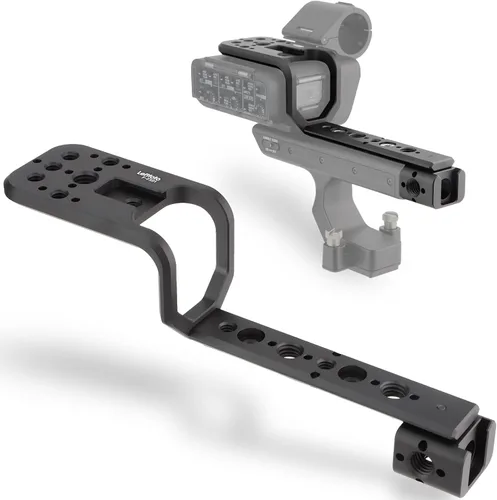 Leftfoto Soporte de extensión de mango compatible con unidad de mango XLR para cámara Sony FX3 FX30, agarre de soporte de extensión con zapata fría,