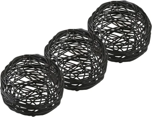 Vista 11 de Alpha Living Home Juego de 3 bolas decorativas decorativas, esferas de metal modernas para cuencos, bandejas, estantes, centro de mesa elegante