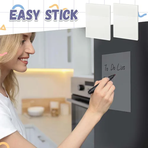 Vista 6 de Gueevin 100 Sheets 5.5 x 8 Inch Transparent Sticky Notes, Extra Large Clear Self Sticky Notes, 2 Pads Waterproof Jumbo Translucent Paper, Office