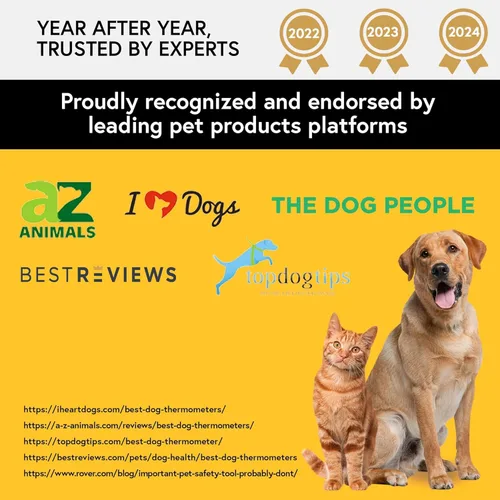 Vista 2 de iProven Termómetro para mascotas (Termometro) para detección precisa de fiebre, adecuado para gatos y perros, termómetro impermeable para mascotas