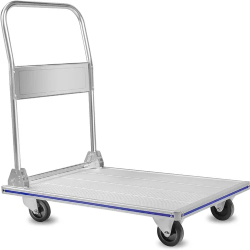 LEADALLWAY, carretilla de plataforma, 35" Lx21" W, tamaño grande, plegable, carrito de empuje, aluminio, resistente, capacidad de 800 libras