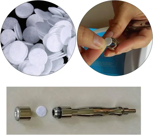 Vista 3 de Filtros de microdermoabrasión, 500 piezas de repuesto de esponja de algodón, filtros de filtrado redondos, filtros de microdermoabrasión, filtros