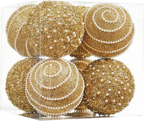 Vista 12 de Adornos de Bolas de Navidad Negras, Decoraciones de Bolas de Navidad de Plástico Irrompible Colgantes con Perlas para Fiestas Navideñas