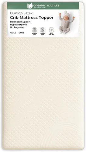 Vista 7 de OrganicTextiles - Cubrecolchón de látex orgánico para cuna (3 pulgadas, cuna 18 x 36), certificado GOLS, con protector de cubierta de lana 100%