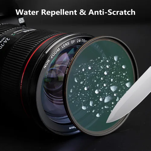 Vista 4 de Filtro ND64 de 2.283 in, filtro de densidad neutra de 6 paradas para lentes de cámara, revestimiento multiresistente de 16 capas, vidrio óptico