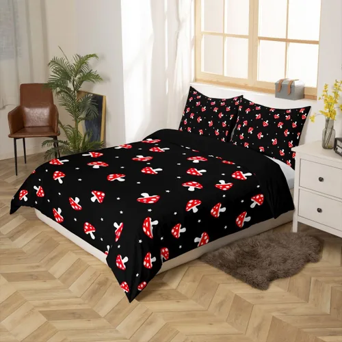 Vista 29 de Feelyou Juego de ropa de cama con patrón de sushi, funda de edredón de estilo japonés para niños, niñas, adolescentes, funda de edredón con temática
