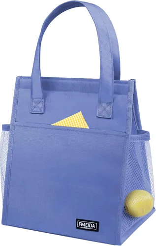 Vista 25 de Fmeida Bolsa de Almuerzo Aislada para Mujeres, Bolsas de Almuerzo Pequeñas de 6.75L con Múltiples Bolsillos, Bolsa Térmica Reutilizable
