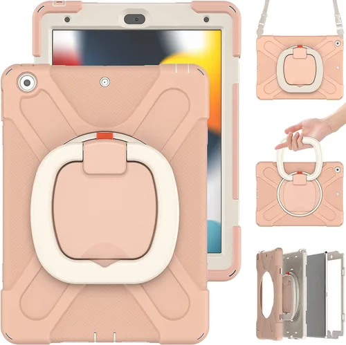 Vista 14 de Funda para iPad Air de 3ª generación – Funda resistente para niños con soporte giratorio, soporte para lápices y correa de transporte para iPad