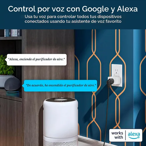 Vista 5 de Wyze Plug, enchufe inteligente WiFi de 2.4GHz, funciona con Alexa, Google Assistant, IFTTT, no requiere concentrador, paquete de dos, blanco