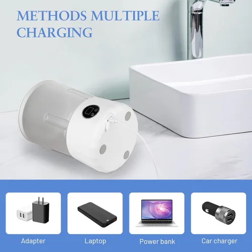 Vista 6 de Lavadora de ropa interior, mini lavadora recargable de doble cubeta con tinas aisladas de 1.5 L, tecnología biónica de lavado a mano para viajes