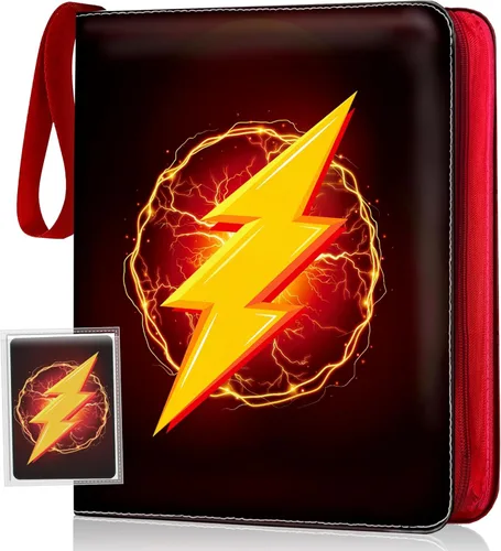 Carpeta de tarjetas coleccionables con 9 bolsillos – Capacidad de 900 tarjetas, cremallera y asa, álbum de piel sintética, carpeta de 3 anillos con