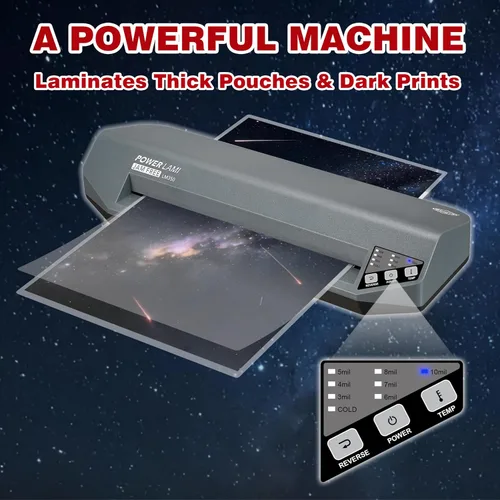 Vista 3 de SINCHI 13" Thermal Laminator Machine – 3–10 Mil, 48s Warm-Up, 17s/Sheet, Heavy Duty No-Jam Design, Works with Cardstock & Dark Prints, Includes 10