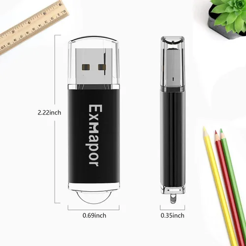 Vista 4 de Unidad flash USB 1GB 5PCS Exmapor Memory Stick Bulk Storage Pen Drive con indicador LED