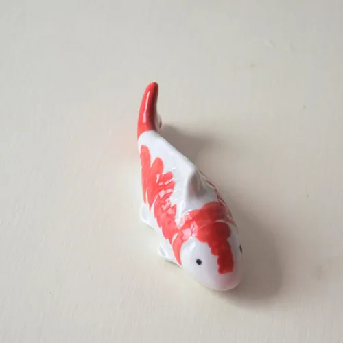 Vista 9 de 2Pcs Ceramic Floating Fish Ornament Aquarium Decoration Fish Tank Figurine Stylish Statue for Ponds Desktop Bird Bath Pool Decor
