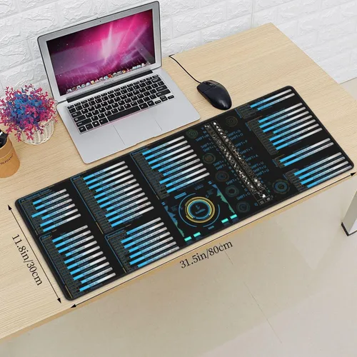 Vista 8 de Office Excel Adobe teclas de acceso directo extendido 31.5 x 11.8 pulgadas, alfombrilla de mouse extendida grande con base de goma antideslizante