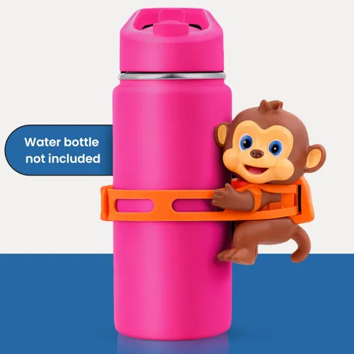 Vista 2 de Animal Water Bottle Accessory for Kids - Cute Tumbler Hugger with Strap - Unique Gift for Boys & Girls - Compatible with Stanley, Owala and Hydro
