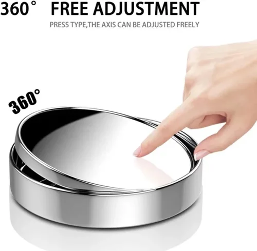 Vista 6 de 2 espejos de punto ciego, 2 pulgadas, redondo, de vidrio HD, convexo, 360°, gran angular, retrovisor lateral con carcasa de ABS para automóviles