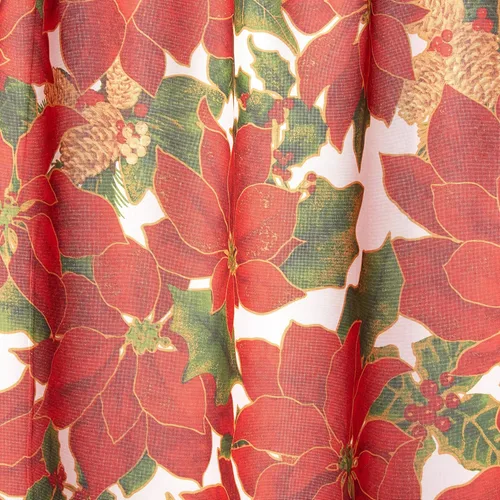 Vista 5 de Violet Linen Juego de cortinas de cocina de 3 piezas con estampado botánico botánico de Navidad