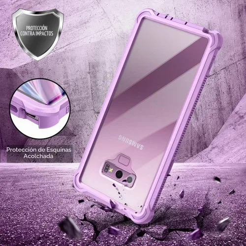 Vista 6 de Dexnor Funda para Galaxy Note 9 con protector de pantalla transparente de grado militar resistente 360 cuerpo completo protector a prueba de golpes
