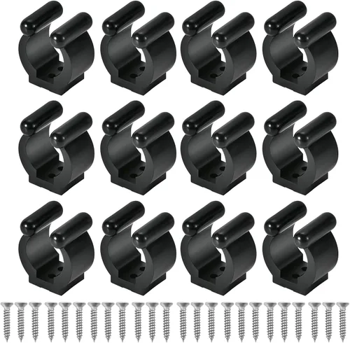 Vista 8 de 12 abrazaderas para tacos de billar (incluye tornillos), soporte de clip de localización de taco de billar para cañas de pescar, clips de big