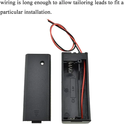 Vista 5 de HAHIYO Paquete de soporte de batería AA de 1.5 V con cubierta resistente de alambre, resortes flexibles, interruptor integrado, baterías, caja
