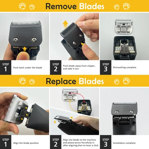 Vista 2 de Cuchillas cortadoras de acero desmontables para perros, tamaño 10, compatibles con Andis longitud de corte de 116 pulgadas