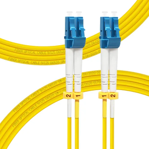 Vista 8 de Cable de conexión de fibra OS2 LC a LC Opciones de longitud: 0.2m-300m Cable de fibra óptica de modo único dúplex 1G/10GB, cable de fibra