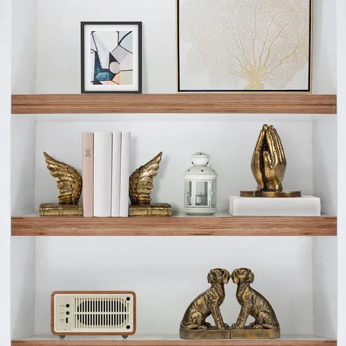 Vista 6 de Sujetalibros decorativos para estantes, sujetalibros con forma de perro para libros pesados, estatuas de labrador retriever como sujetalibros