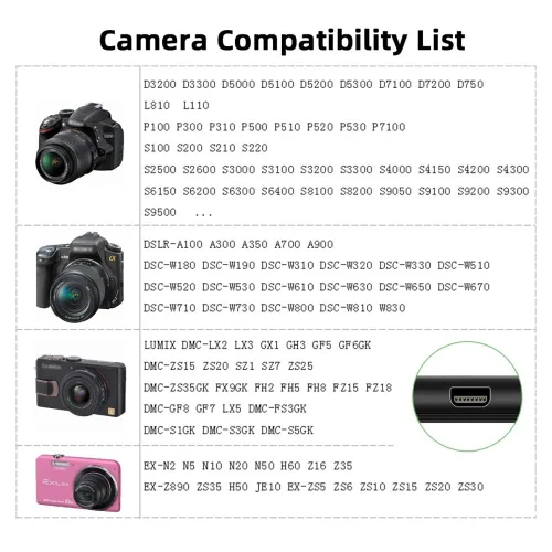 Vista 6 de cablecc 3pccs Mini 8P a USB-C Micro Mini USB Adaptador de Datos de Alimentación Hembra para Cámara