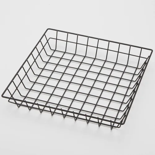 Vista 3 de American Metalcraft SQGB6 Cesta de rejilla de alambre cuadrada, Color Negro, 6 Pulgadas