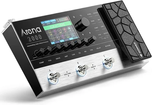Donner Arena 2000 Pedal Multi-Efectos para Guitarra con 278 Efectos, 100 IRs, Looper, Caja de Ritmos, Modelado de Amplificador, Soporte XLR y MIDI