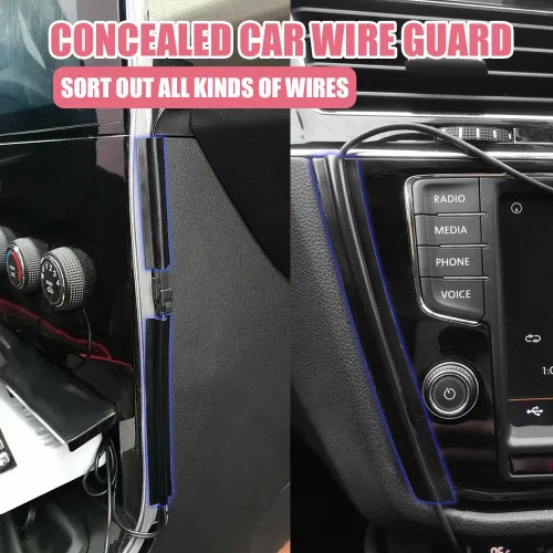Vista 6 de 4 fundas de alambre para automóvil, funda de alambre oculta para automóvil, cable de tubo autoadhesivo, protector oculto, accesorios de automóvil