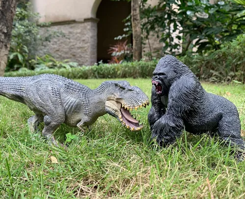 Vista 4 de Gorilla VS Vastatosaurus Rex - Juguetes de dinosaurio con figura de acción de roca realista, figuras de animales de tarbosaurus para juegos de rol