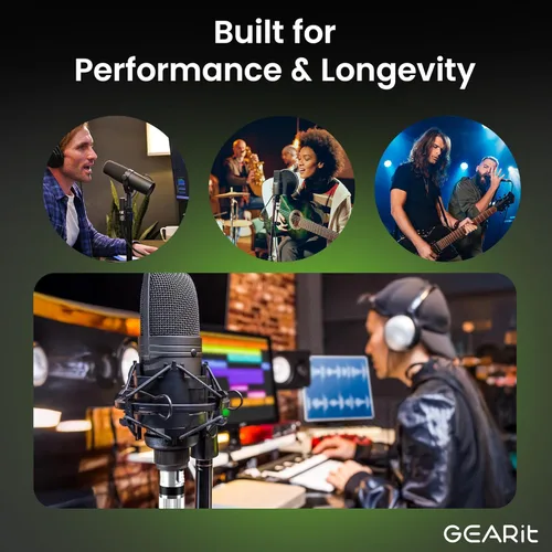 Vista 4 de GEARit XLR - Cable de micrófono macho a hembra (1 pie, paquete de 10) mezclador blindado equilibrado de 3 pines, estudio de grabación, podcast