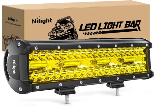 Vista 16 de Nilight 12 pulgadas 300 W Barra de luz LED, 2 piezas de 4 pulgadas, 60 W, módulos de luz, luz estroboscópica ámbar y blanca, 6 modos, función