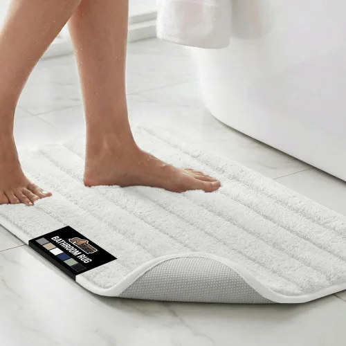 Vista 20 de GORILLA GRIP Tapete de Baño de Espuma Viscoelástica, Tapetes de Baño de Terciopelo Suave y Absorbente, Puntos Duraderos en la Parte Inferior