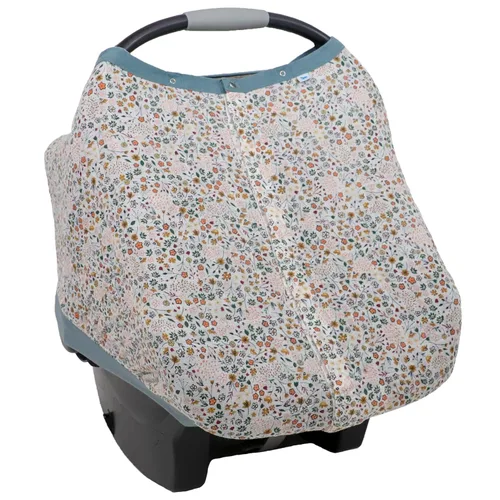 Vista 4 de Little Unicorn Toldo para asiento de automóvil para bebé, tela de muselina suave y transpirable, funda de cierre magnético y ajuste universal